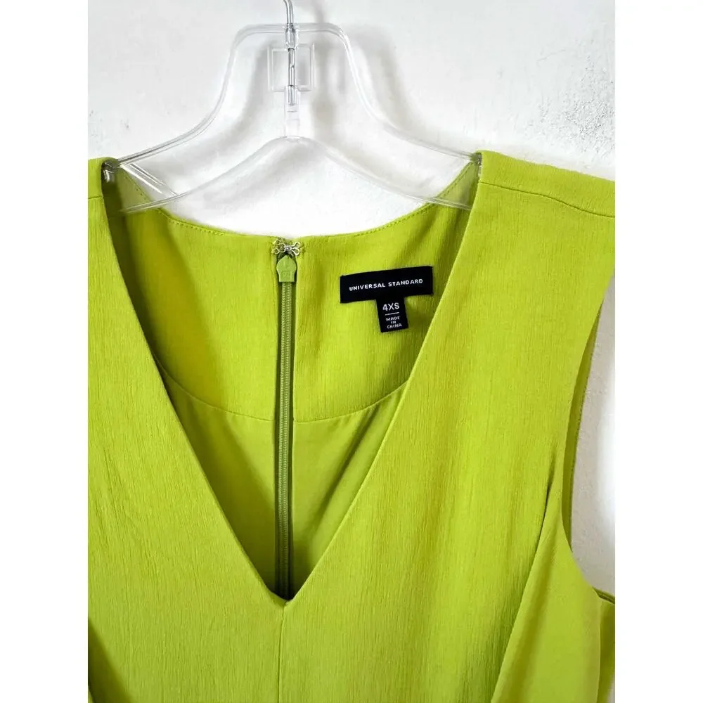 Universal Standard Sheath Rayon Midi Dress Green Size 0-00 NEW